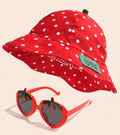 1 Set Strawberry Bucket Hat With Glasses