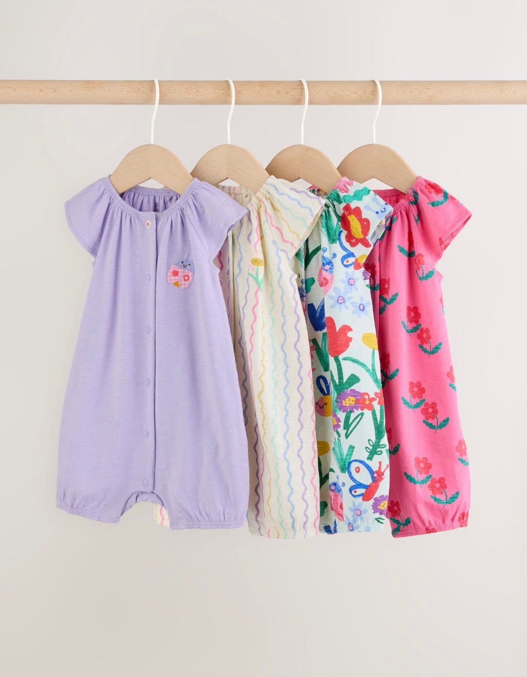 Multi Bright Coloured Jersey Baby Rompers 3 Pack (Copy 2)