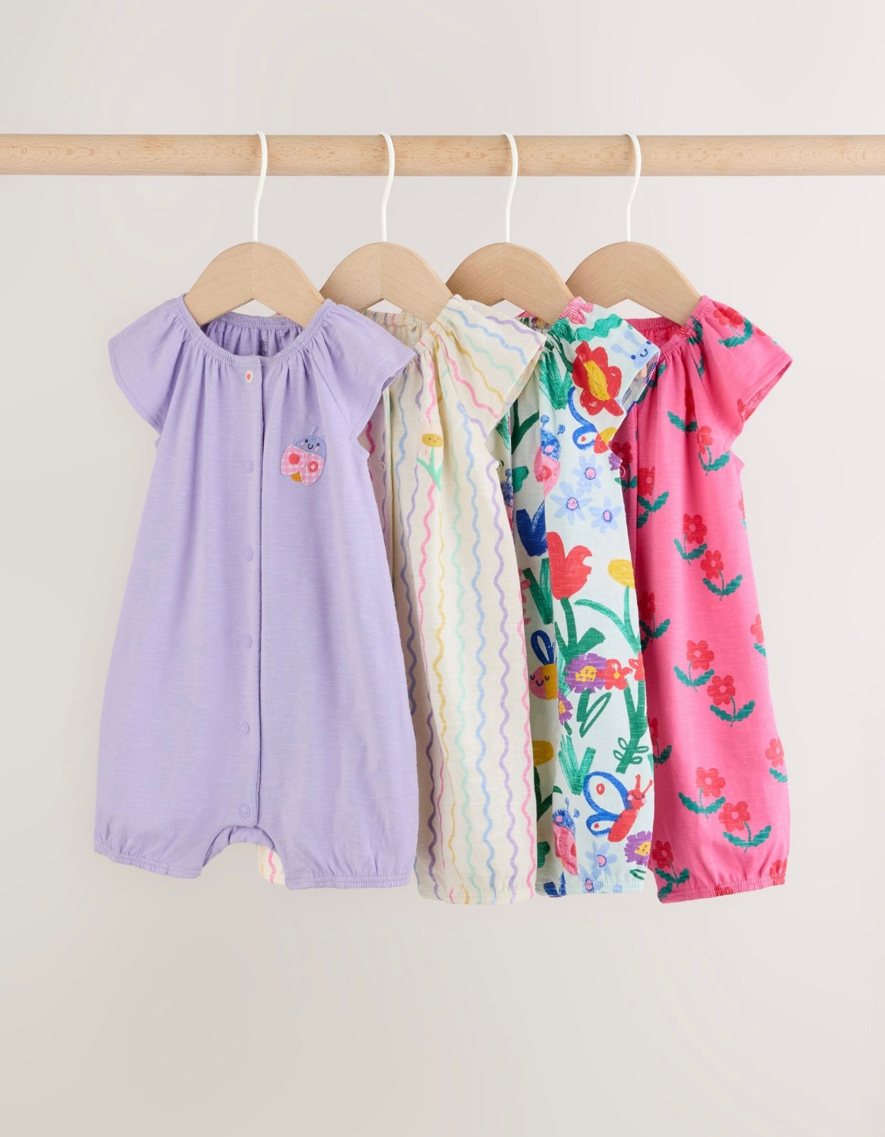 Multi Bright Coloured Jersey Baby Rompers 3 Pack (Copy 2)