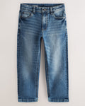 Blue Acid Wash Loose Fit Stretch Jeans