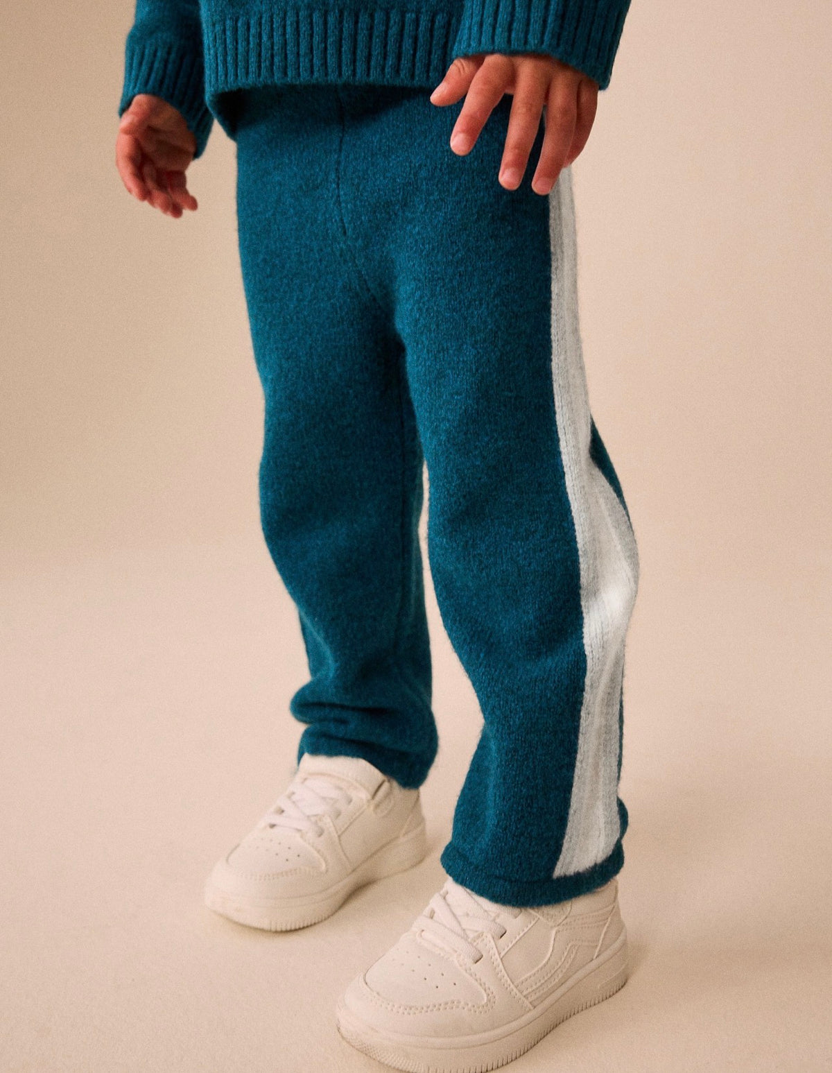 Teal Blue Tokyo Knitted Crew Neck Jumper and Joggers Set