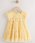 Yellow Ditsy Baby Mesh Dress