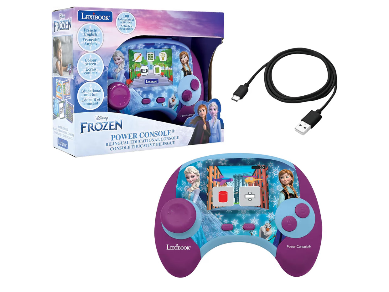 Lexibook, Frozen, Power Console®, Bilingual educational game console with 100 activities, French/English