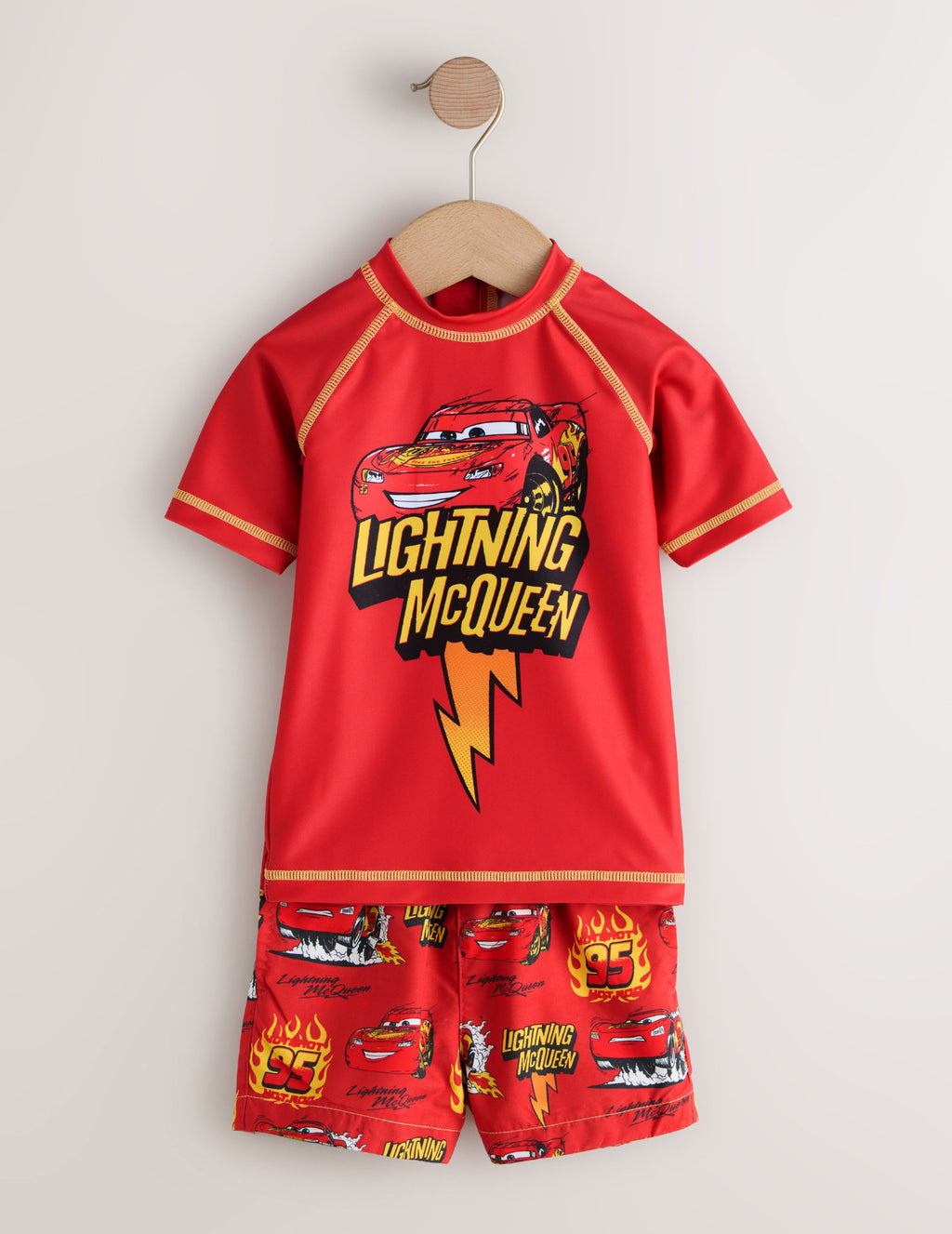Lightening McQueen Rash Vest and Swim Shorts Set