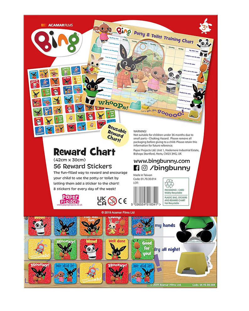 Bing Potty Training Reward Chart and Reusable Stickers