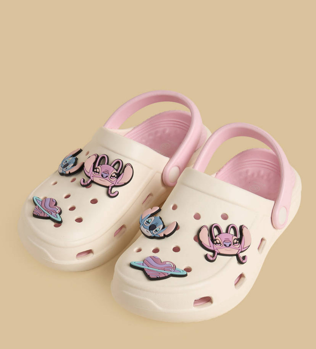 Stitch and Angel Jibbitz Embellished Clogs