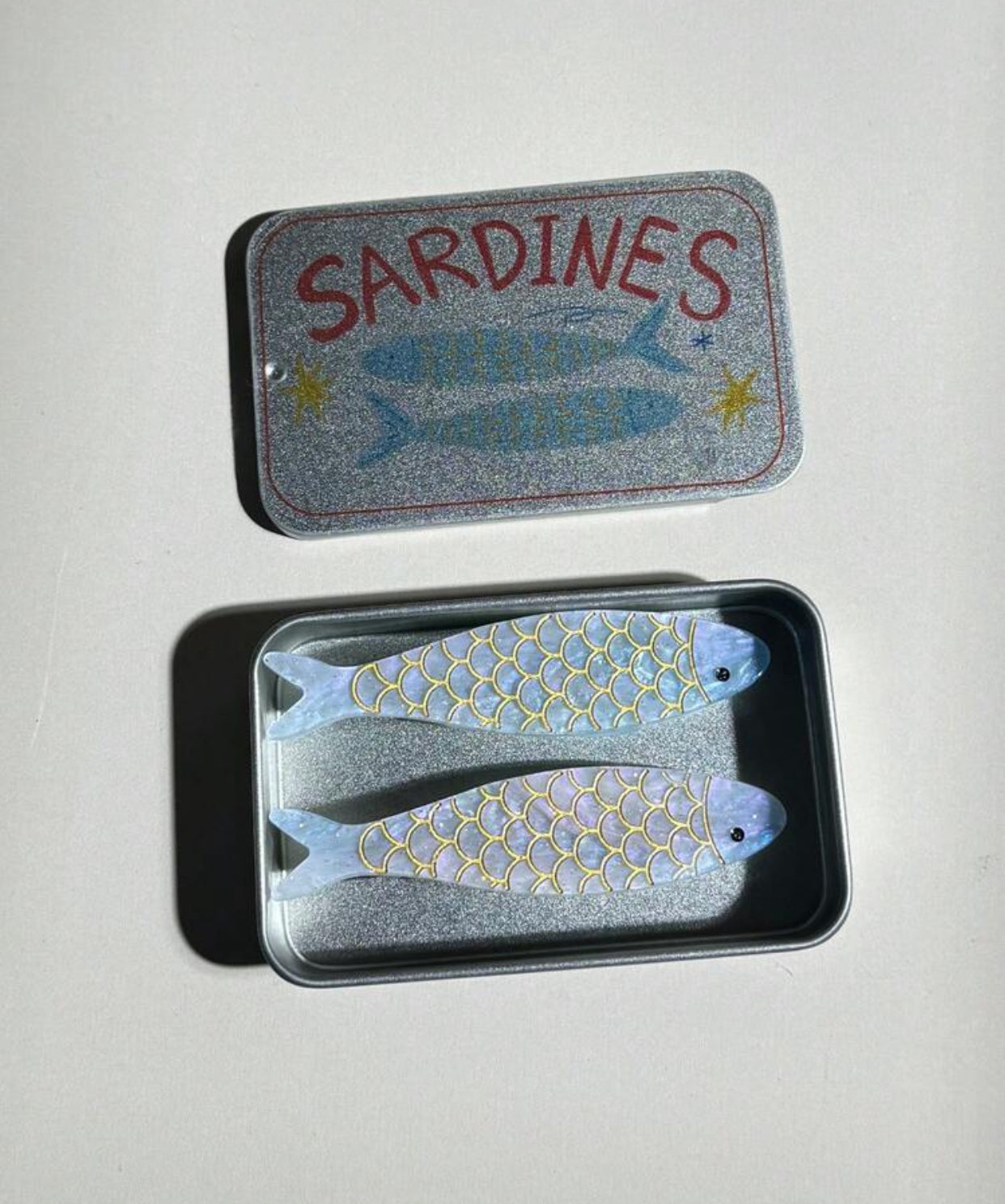 2 Pcs Sardine Hair Clips With Sardine Can Box