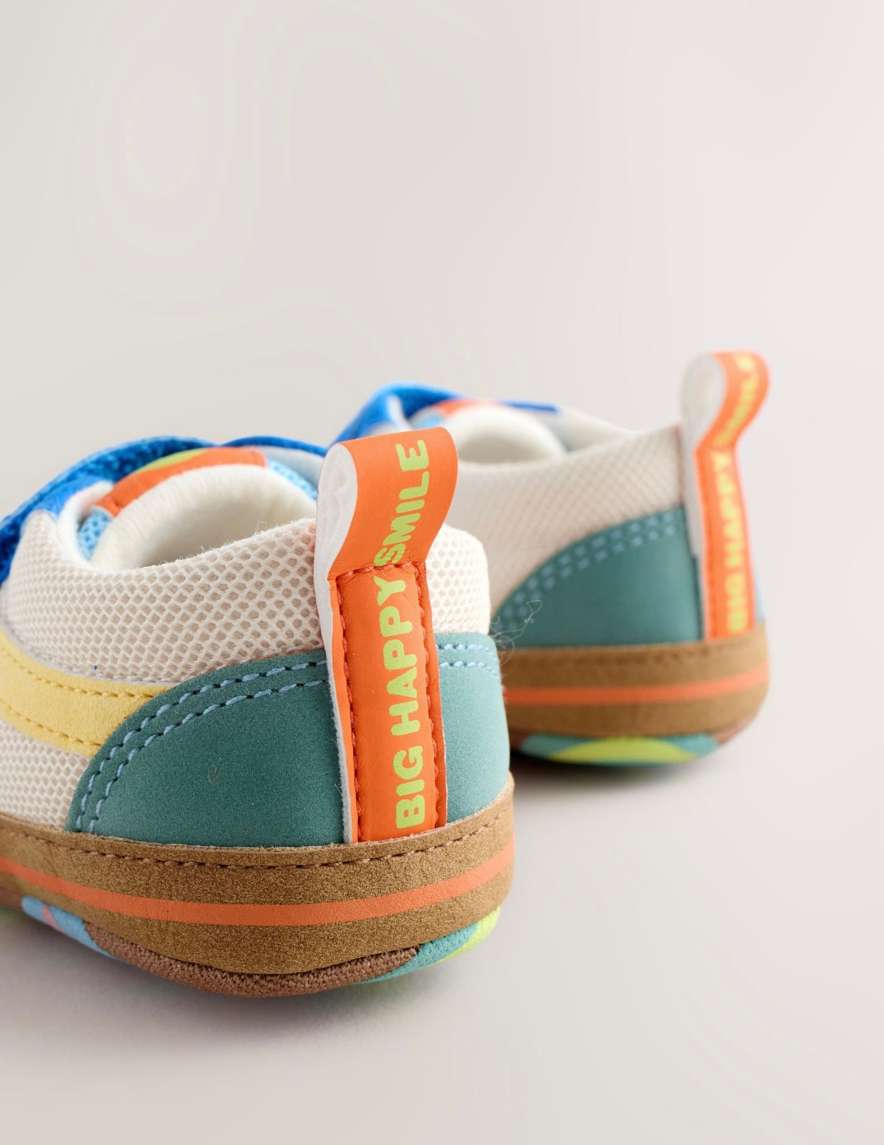 Blue Colourblock Touch Fastening Baby Trainers