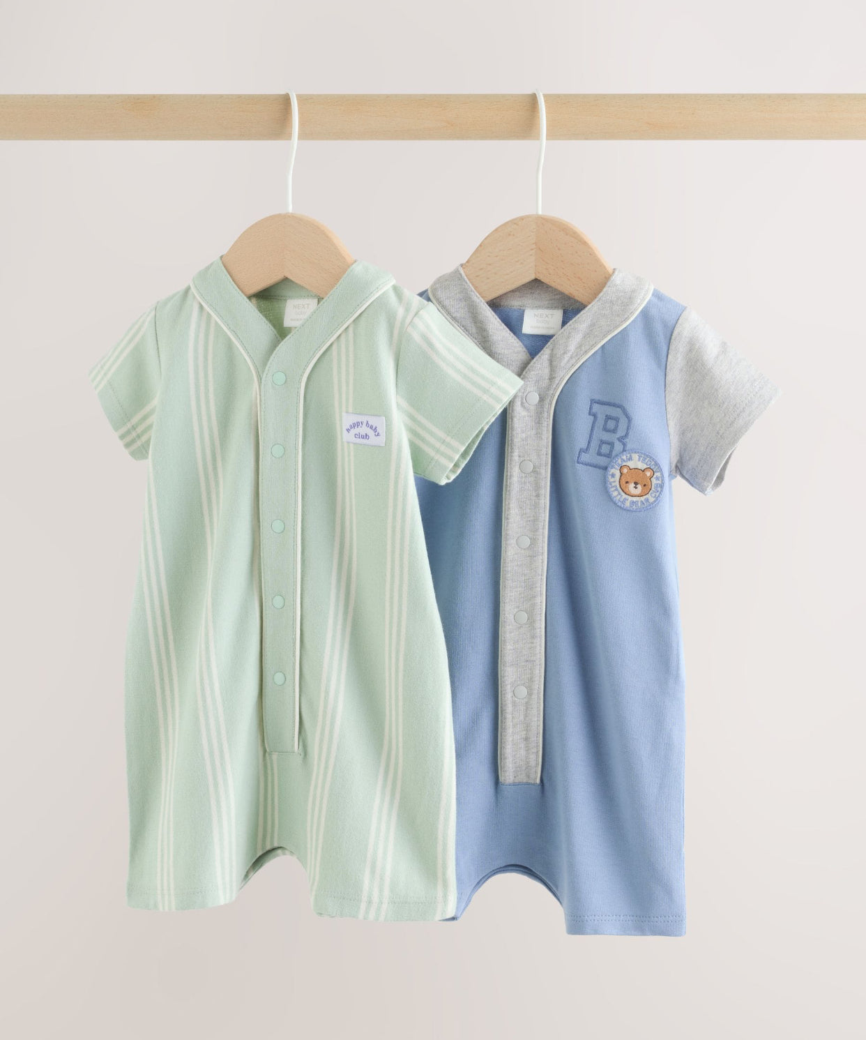Blue Baby Jersey Rompers 2 Pack
