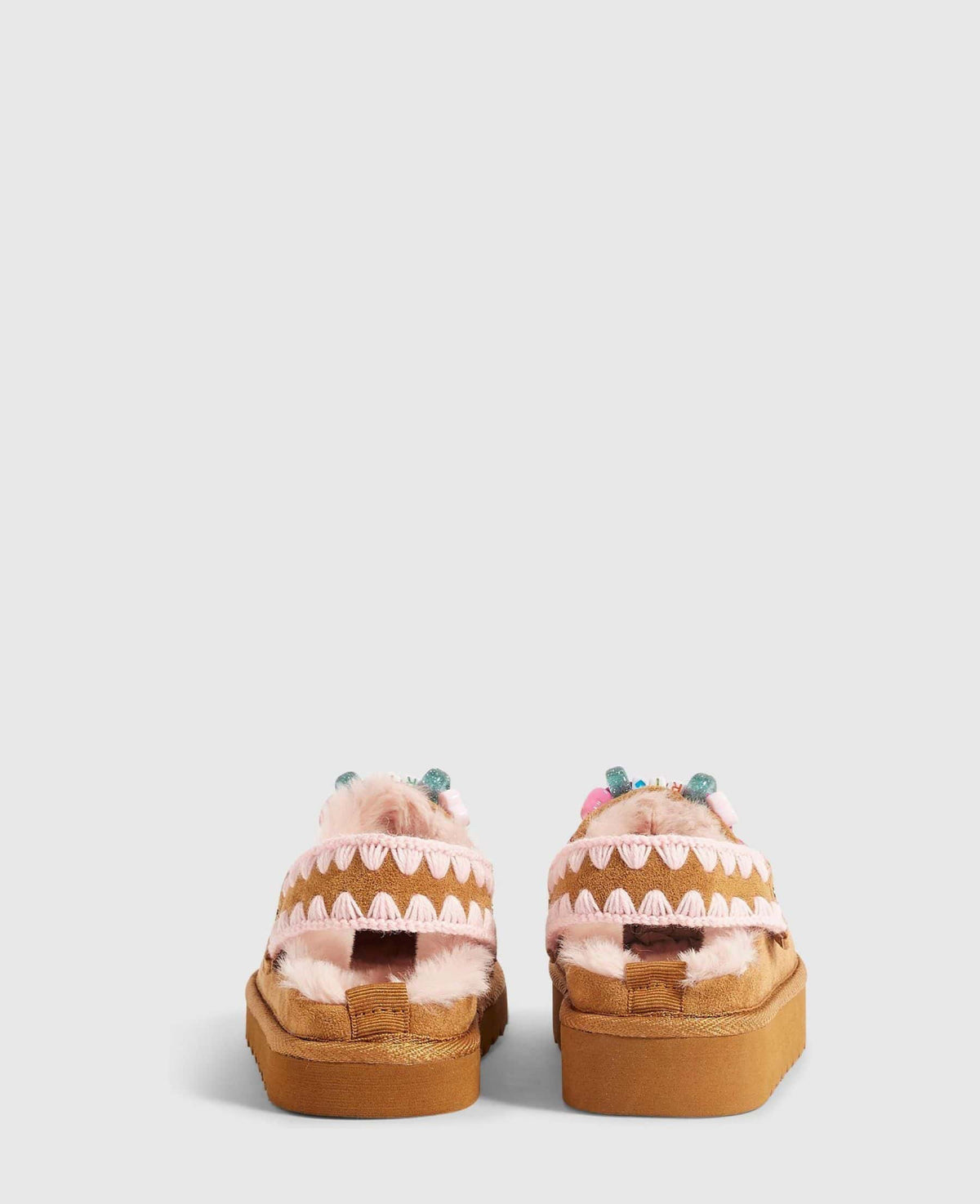 River Island Brown Beaded Snug Slippers