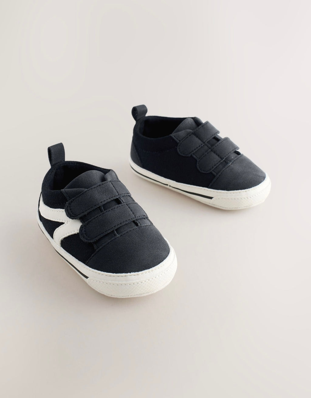 Black Touch Fastening Baby Trainers