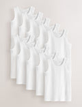 White Cotton Vests 10 Pack