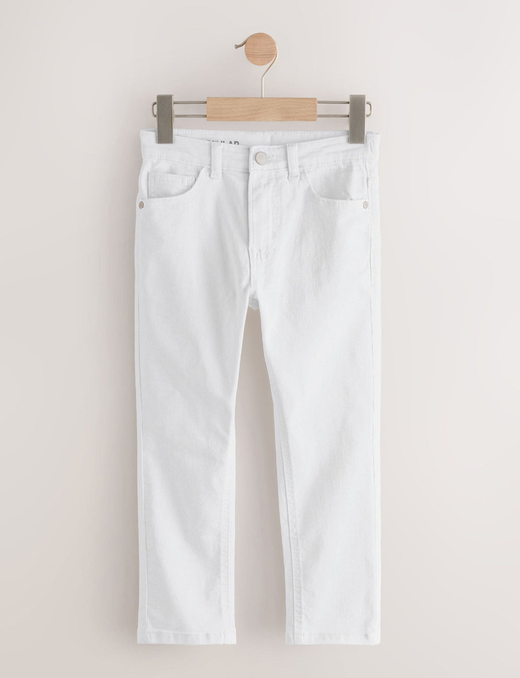 White Regular Fit Stretch Jeans