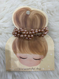 Faux pearl hair tie