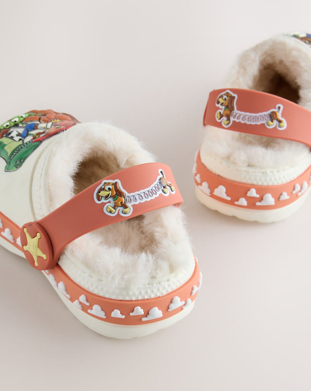 White Toy Story Cosy Lined Slipper Clogs