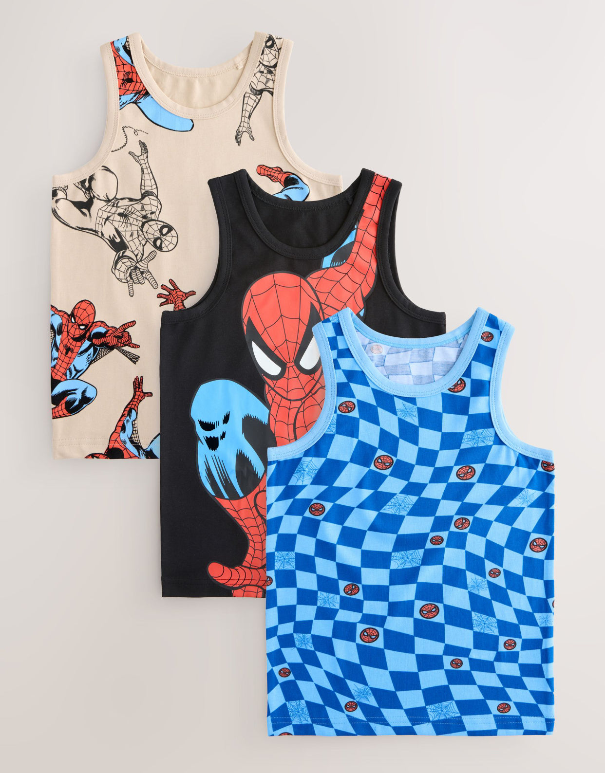Multi Spiderman Vests 3 Pack