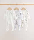 Grey Baby Two Way Zip Sleepsuits 3