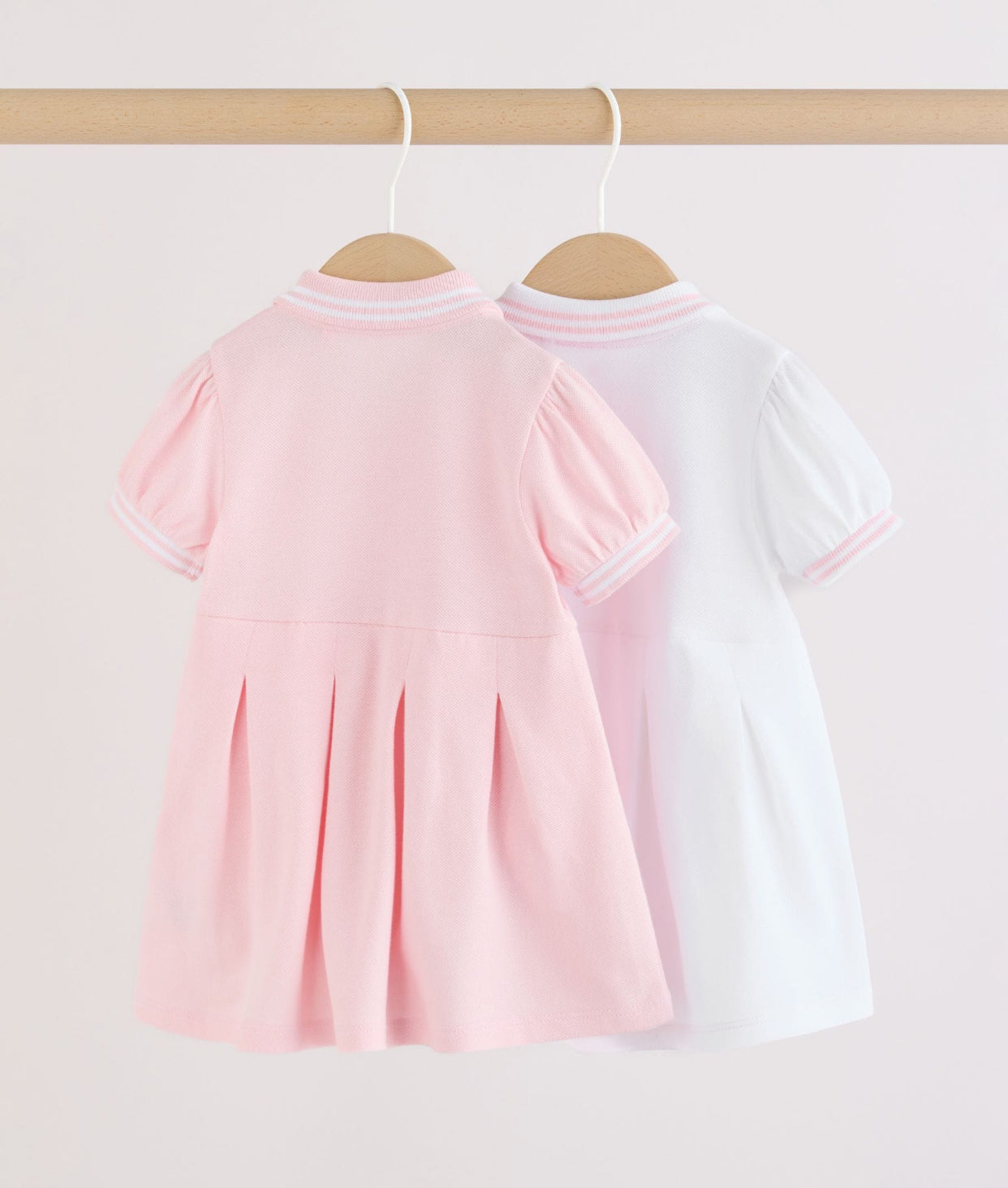 Pink White Short Sleeve Baby Dresses
2 Pack