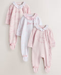 Baker by Ted Baker Pink Layette Sleepsuits 3 Pack