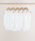 White 5 Pack Baby Vest Bodysuits