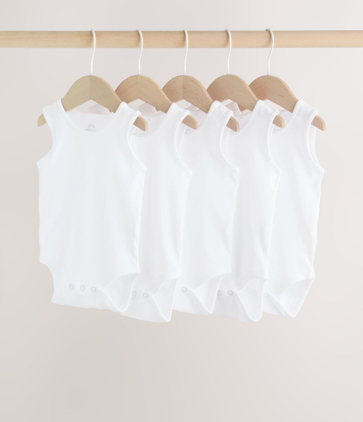 White 5 Pack Baby Vest Bodysuits