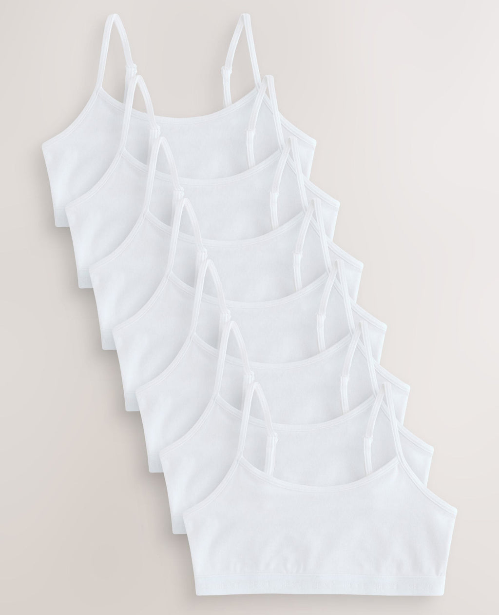 White Strappy Crop Tops 7 Pack