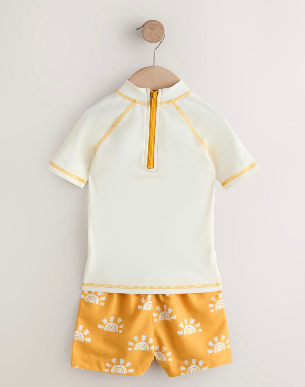Yellow/Orange Short Sleeve Sunsafe Rash Vest and Swim Shorts Set