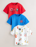 White Slogan Short Sleeve Graphic T- Shirts 3 Pack