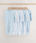 Blue 7 Pack Baby Bear Sleepsuit