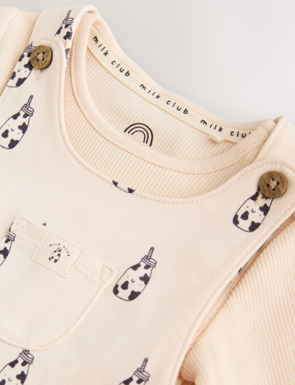 Neutral Milk Club Jersey Dungarees and
Bodysuits Baby Set