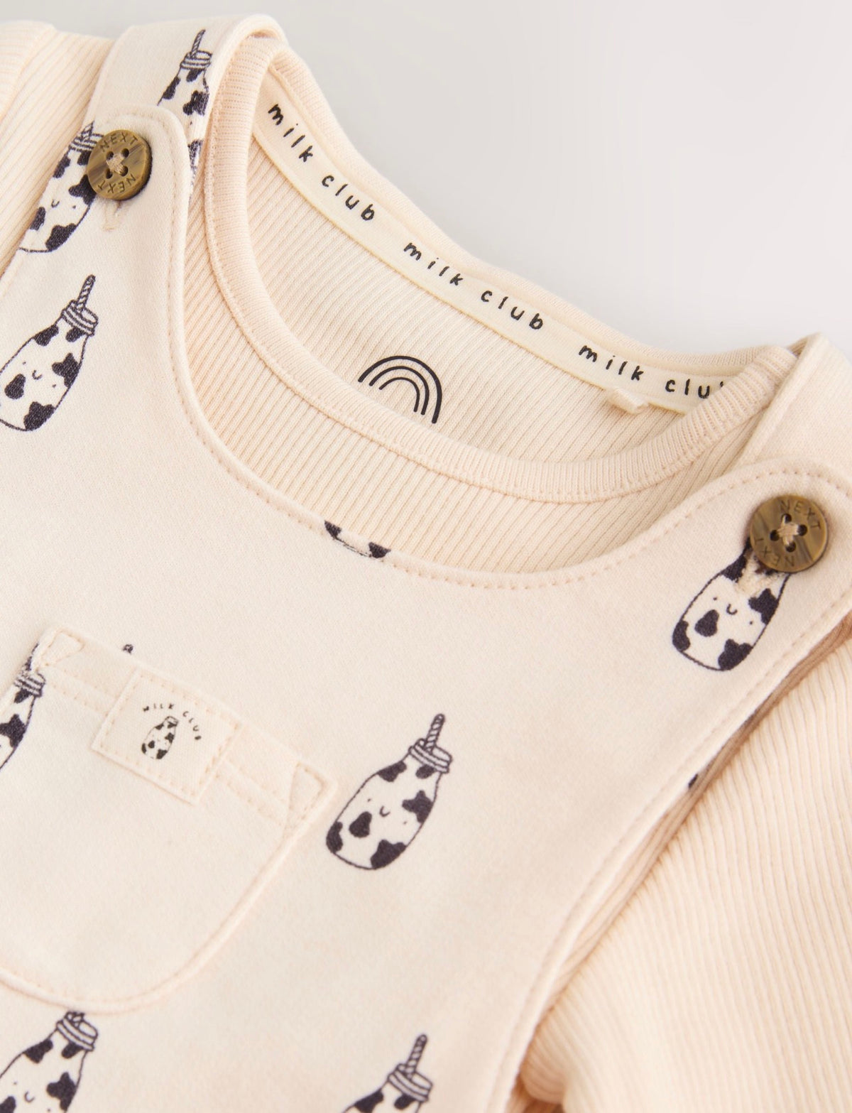 Neutral Milk Club Jersey Dungarees and
Bodysuits Baby Set