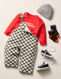 Black/White Checkerboard Dungarees