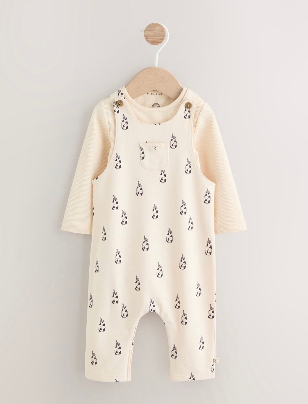 Neutral Milk Club Jersey Dungarees and
Bodysuits Baby Set