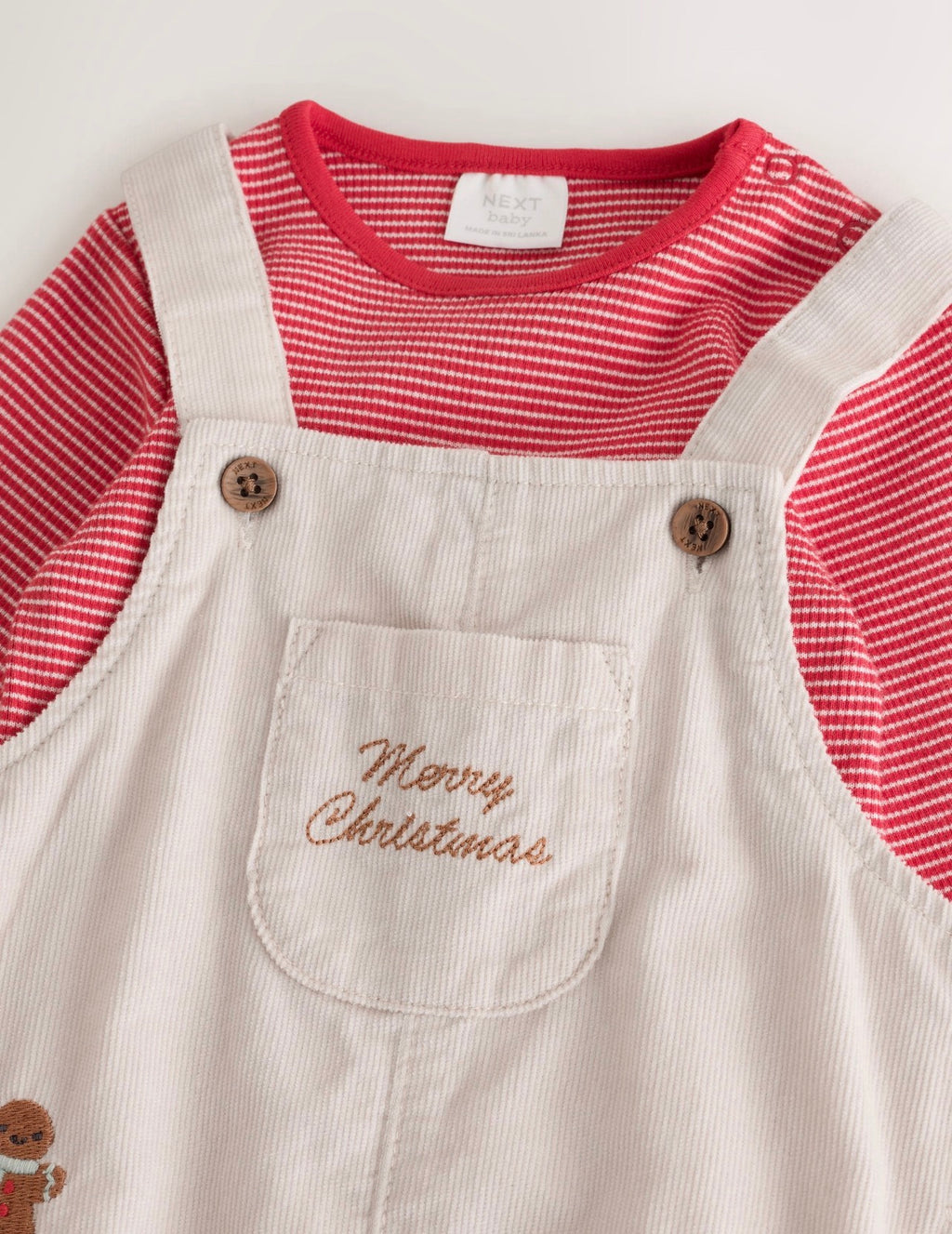 Neutral Cord Dungarees and Bodysuit Baby Set