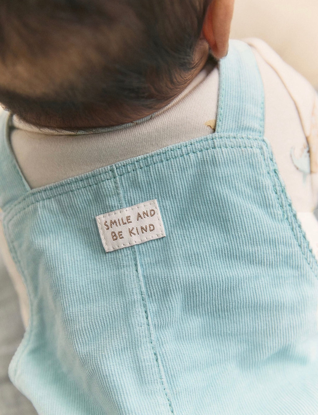 Blue Dino Cord Dungarees and Bodysuit Baby Set
