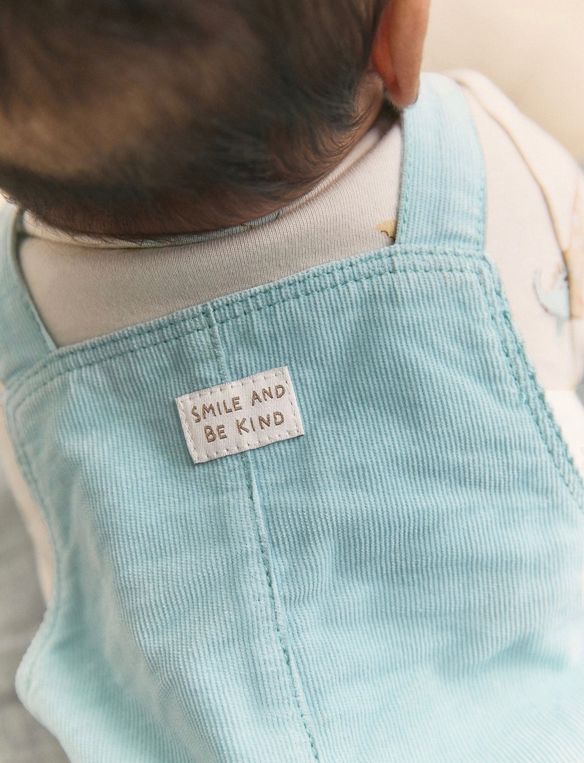 Blue Dino Cord Dungarees and Bodysuit Baby Set