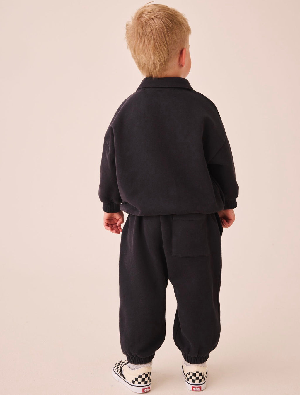 Charcoal Grey Popper Neck Sweat Top and Joggers Set