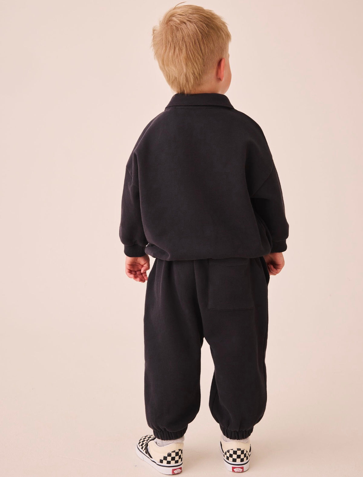 Charcoal Grey Popper Neck Sweat Top and Joggers Set