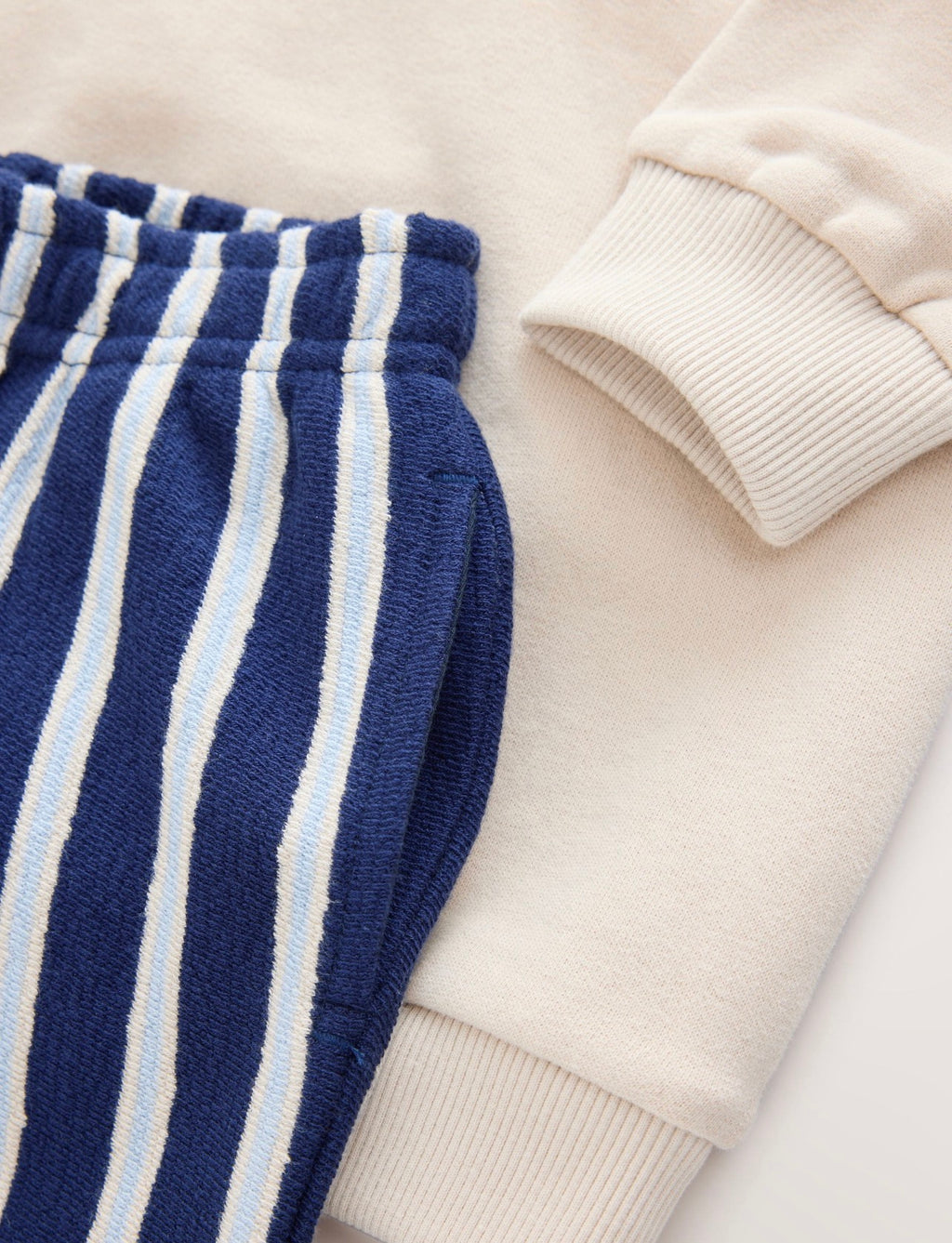 Blue Crew Neck Joggers Set