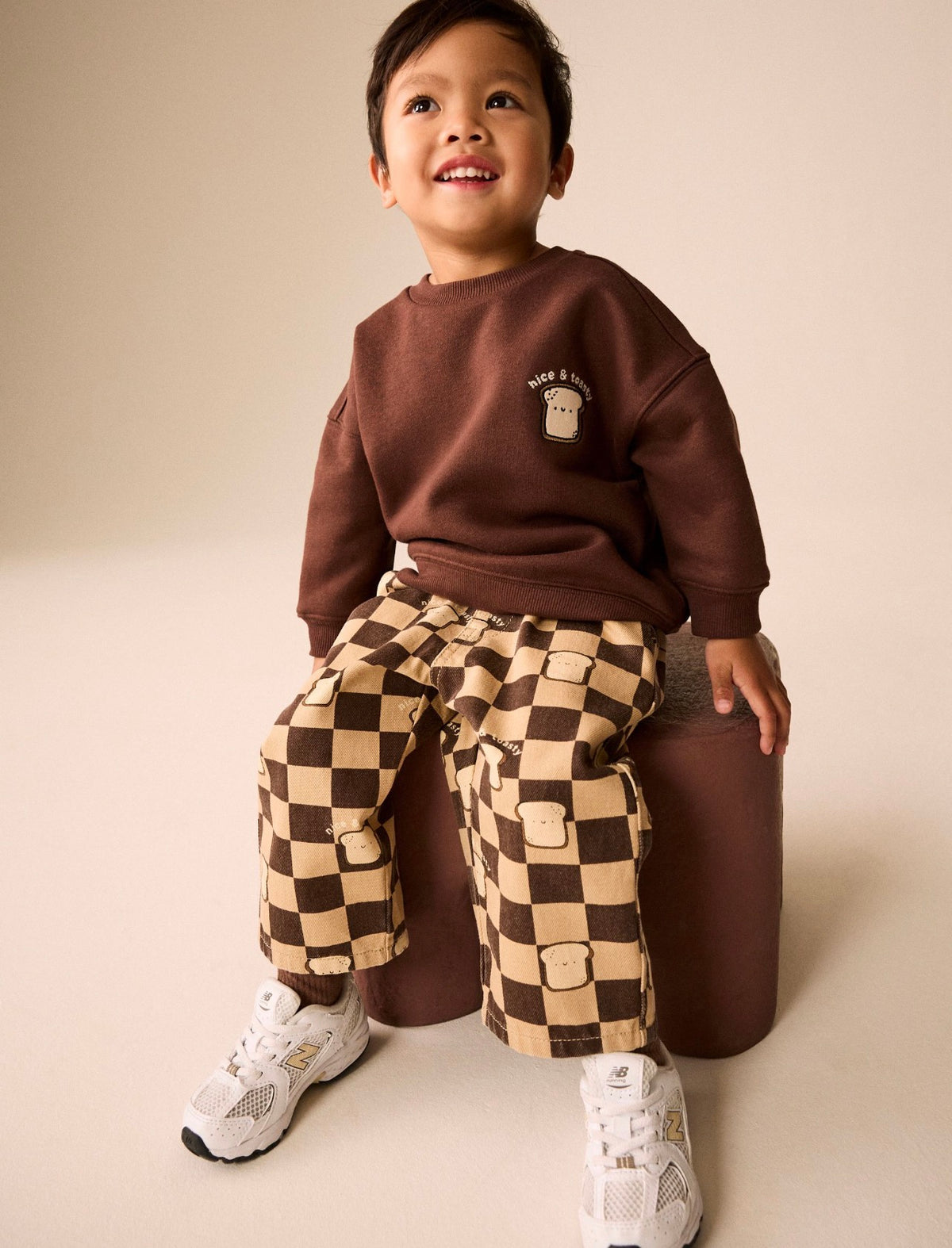 Brown Long Sleeve Top and Trousers Set