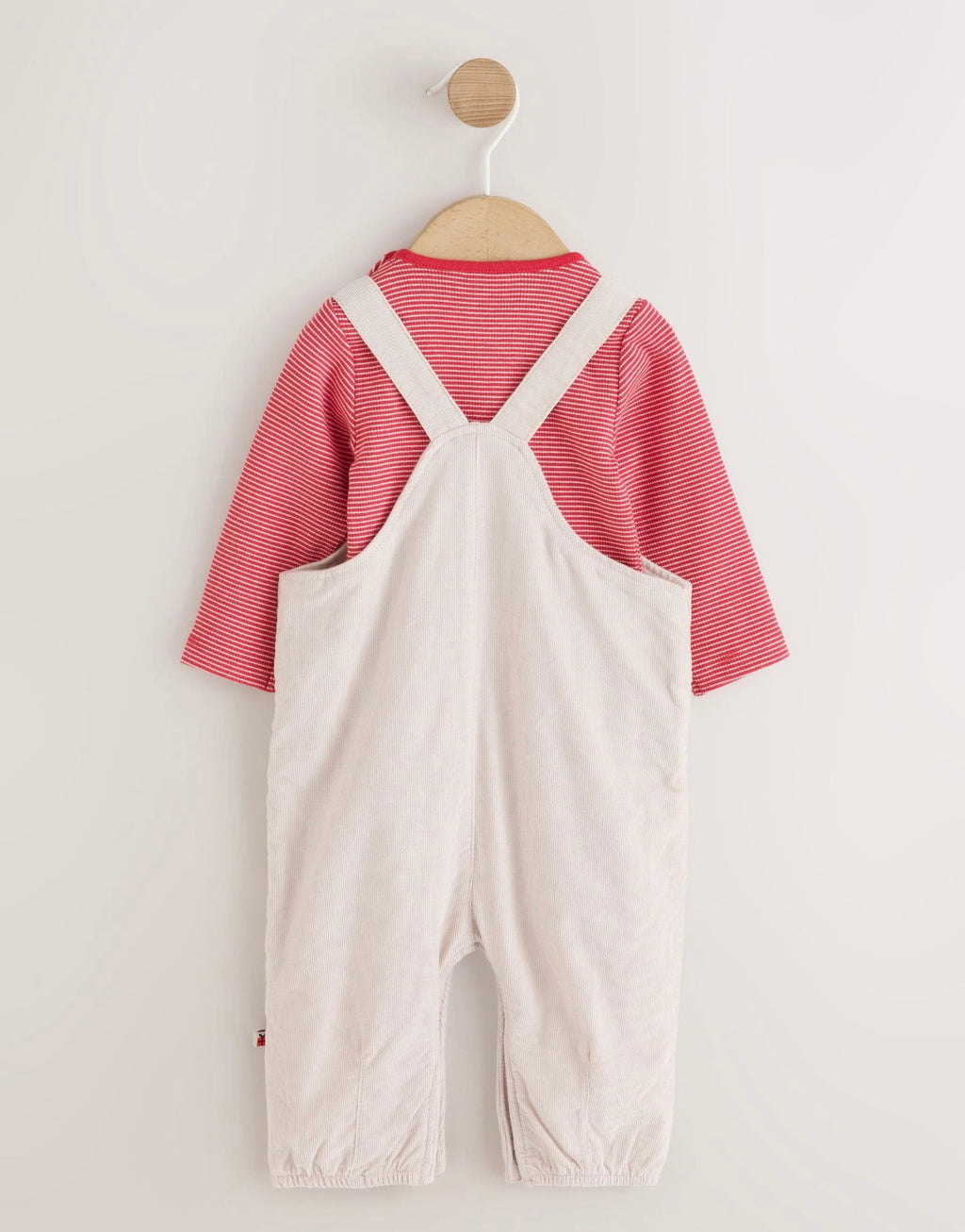 Neutral Cord Dungarees and Bodysuit Baby Set