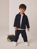 Navy Smart Jacket Top & Trousers Set 3