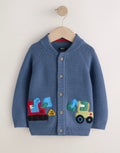 Blue Dinosaur Character Cardigan