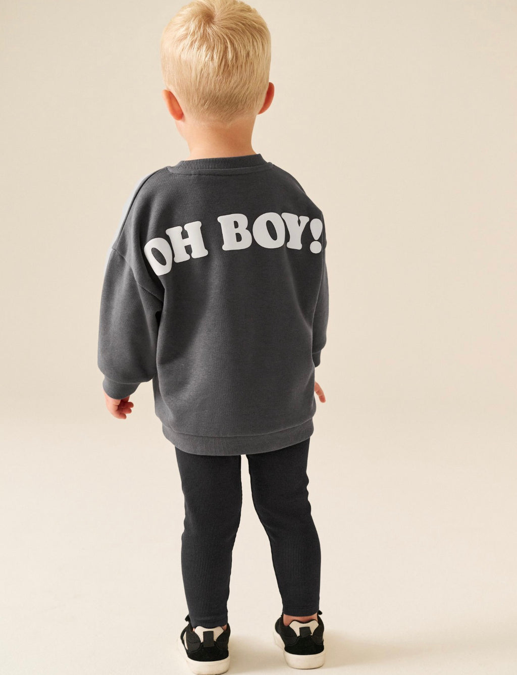 Charcoal Grey Mickey Mouse Crew Neck Sweat Top and Leggings Set