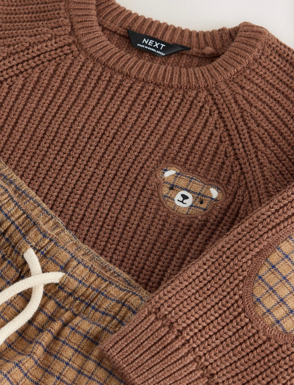 Brown Knitted Jumper and Wide Leg Trousers Set