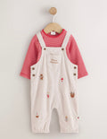 Neutral Cord Dungarees and Bodysuit Baby Set
