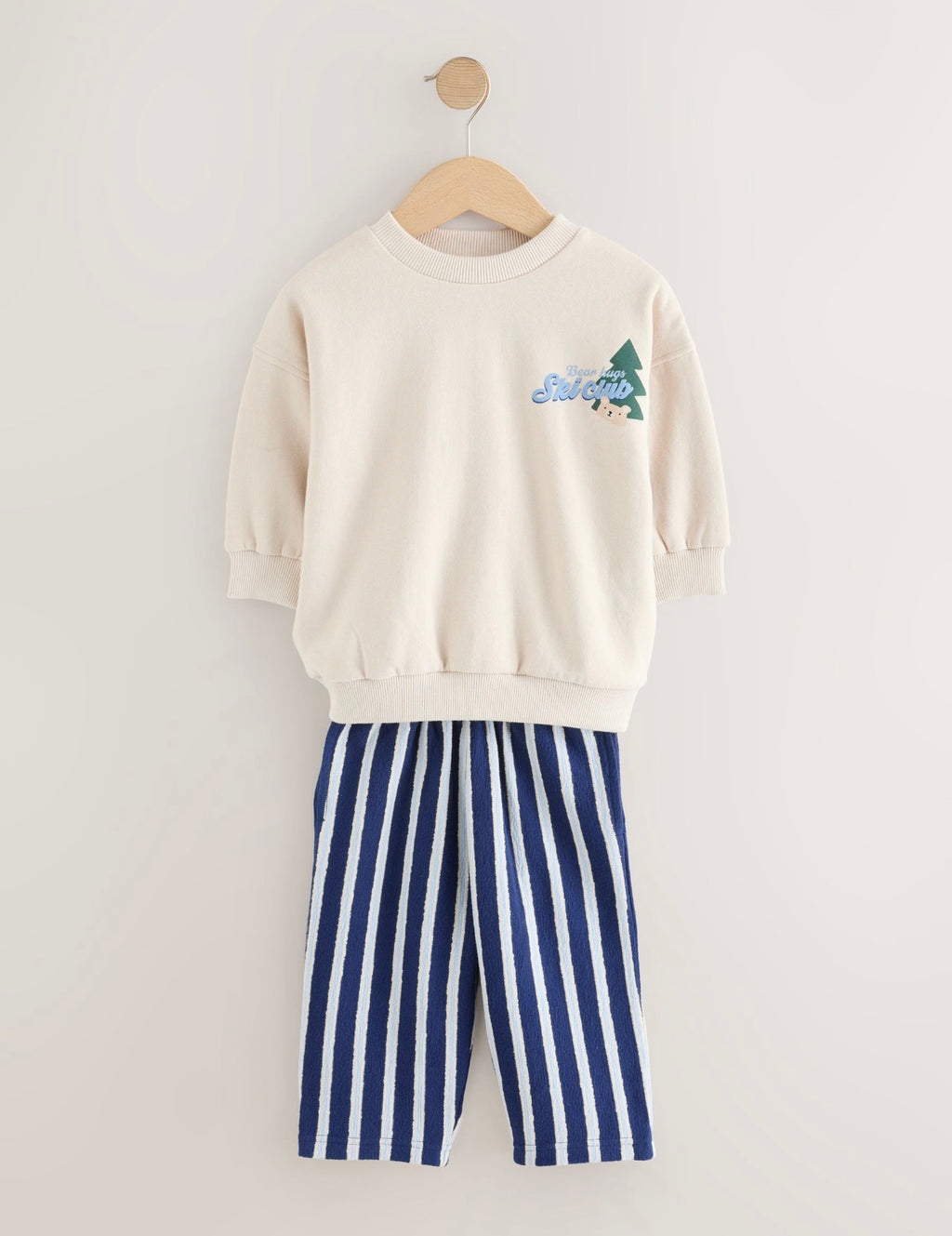 Blue Crew Neck Joggers Set