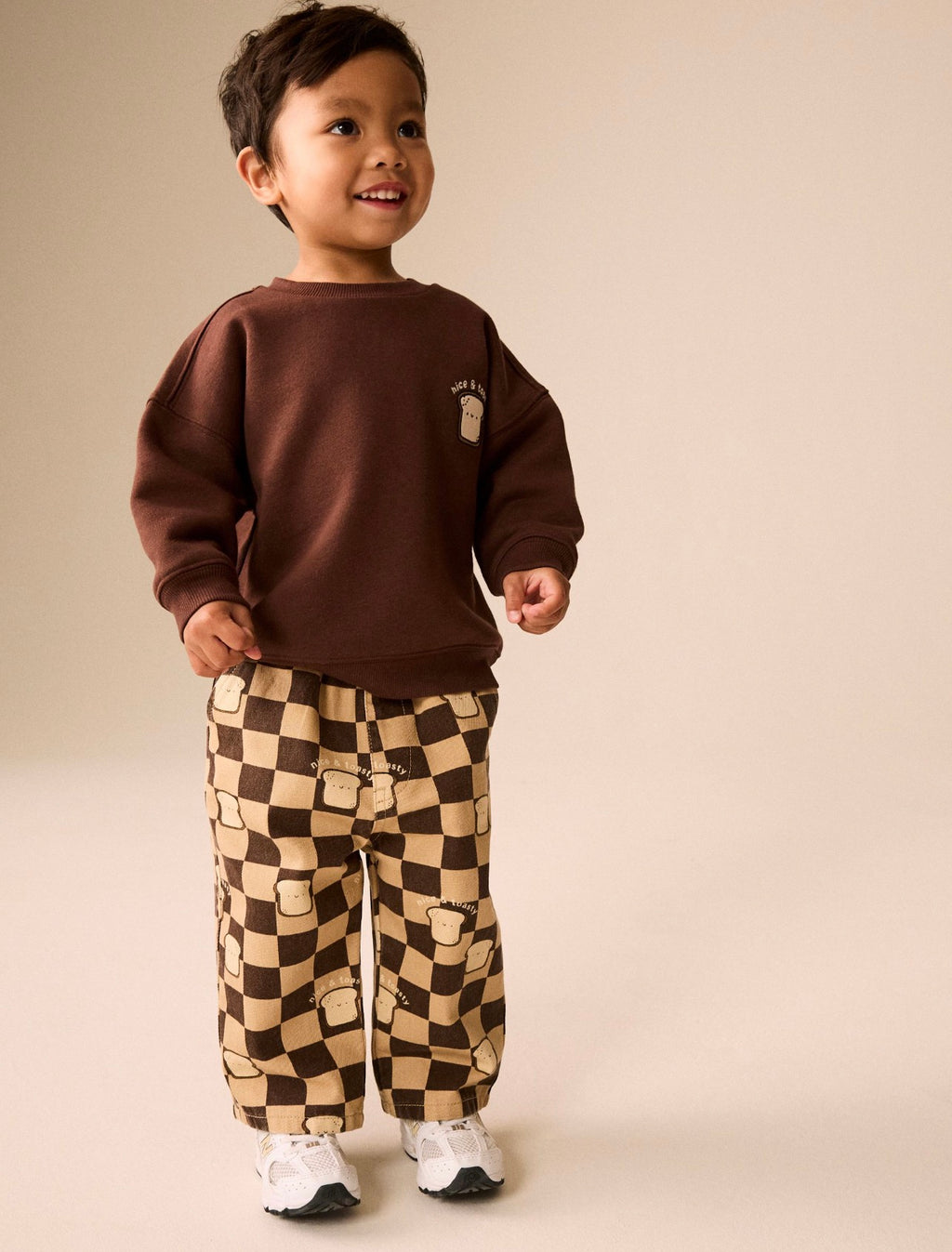 Brown Long Sleeve Top and Trousers Set