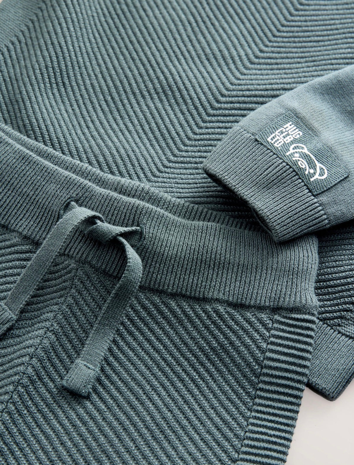 Blue Knitted Hoodie and Jogger Set