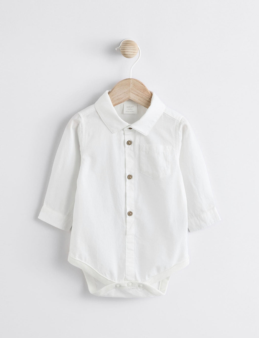 Grey/White Woven Cotton Baby Dungaree and Bodysuit Set